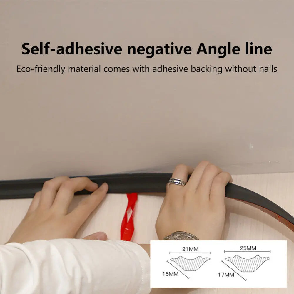 5M Self-Adhesive PVC Corner Trim Molding Strip | Skirting Line Corner Trim Strip Zpaxo