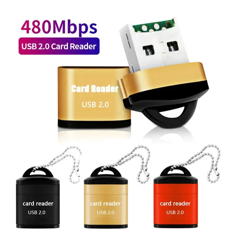 Mini USB 2.0 TF Memory Card Reader Adapter for PC & Laptop