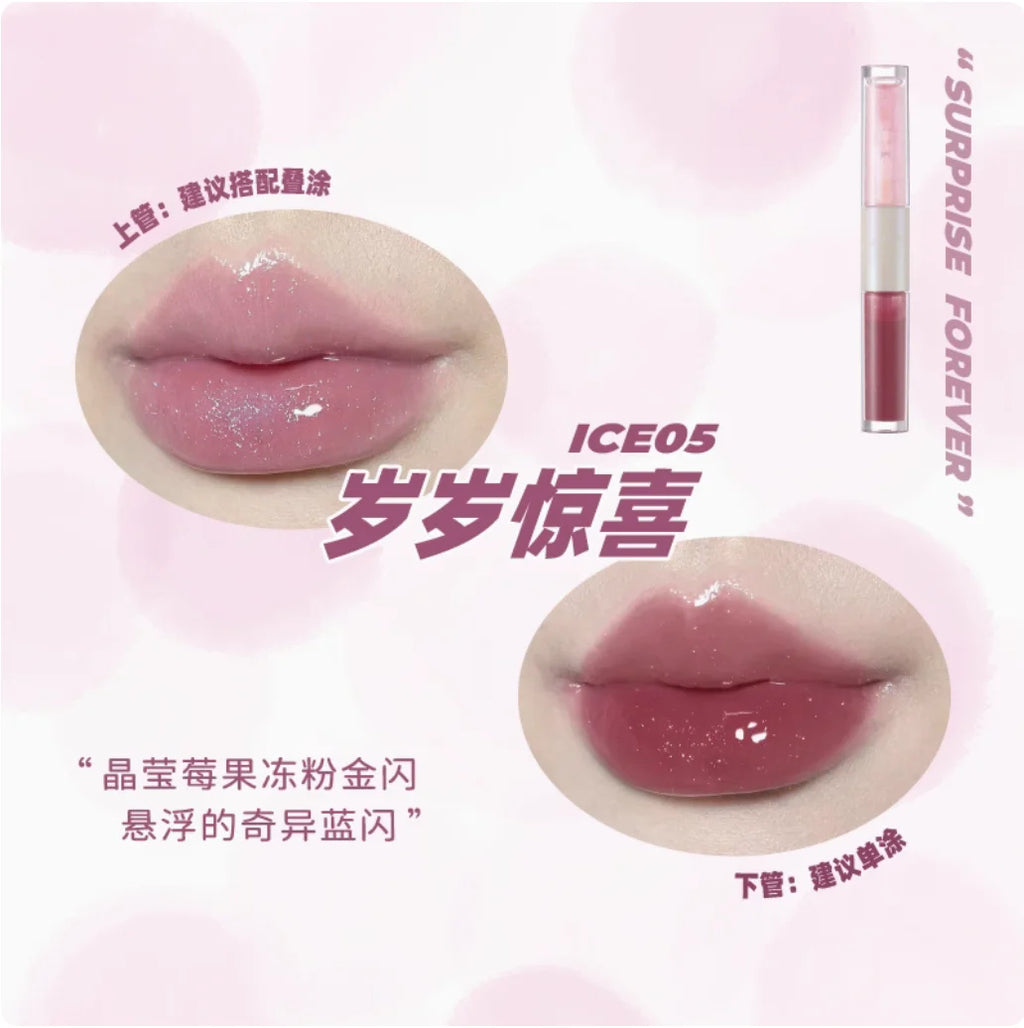 LEEMEMBER Double-end Liquid Lipstick Two Effect Matte Gloss Mirror Zpaxo ICE05