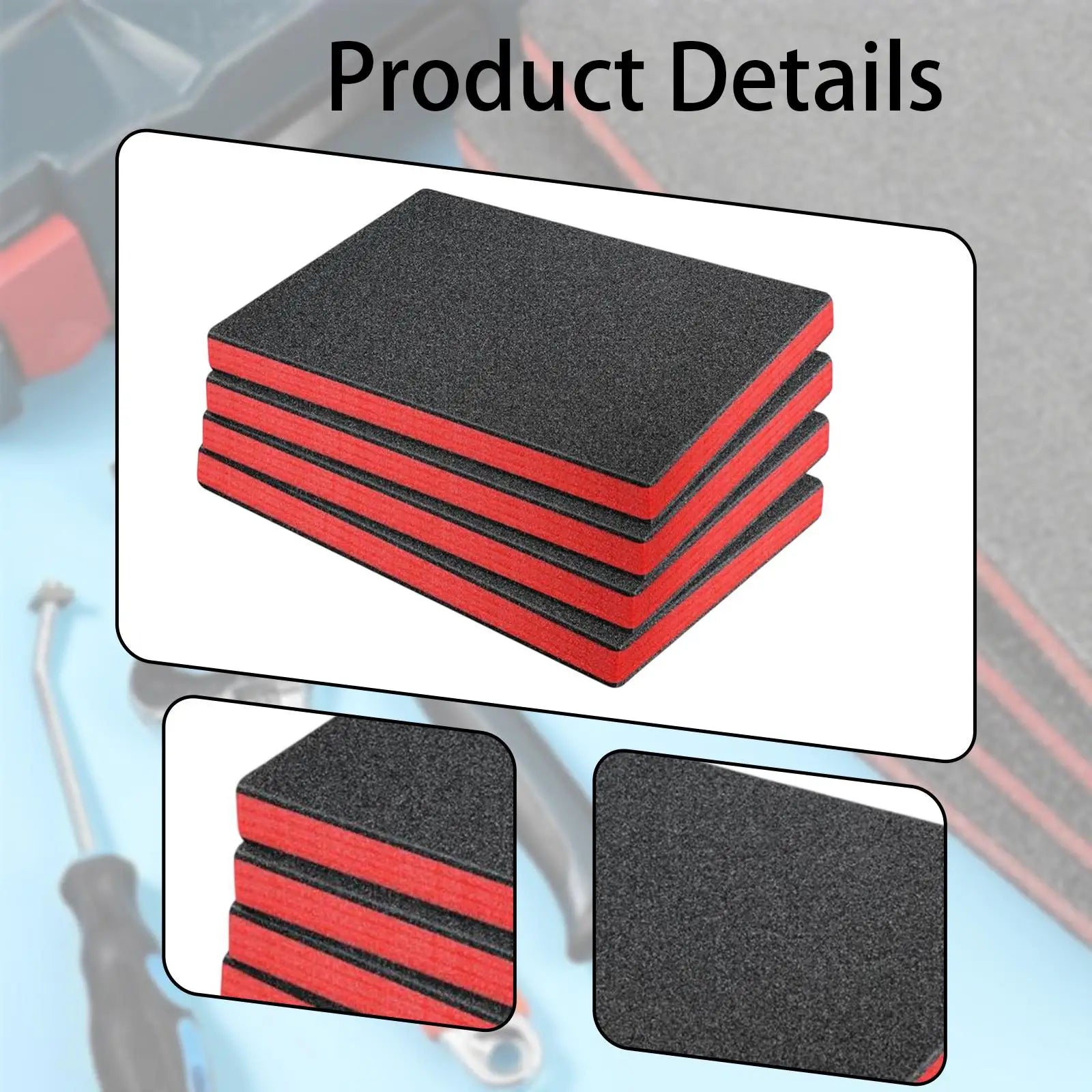 4x Craft Foam Inserts for Cases Reliable Protection Professional Liner Cuttable for Storage Organizer Crafts Padding Tool Box Zpaxo