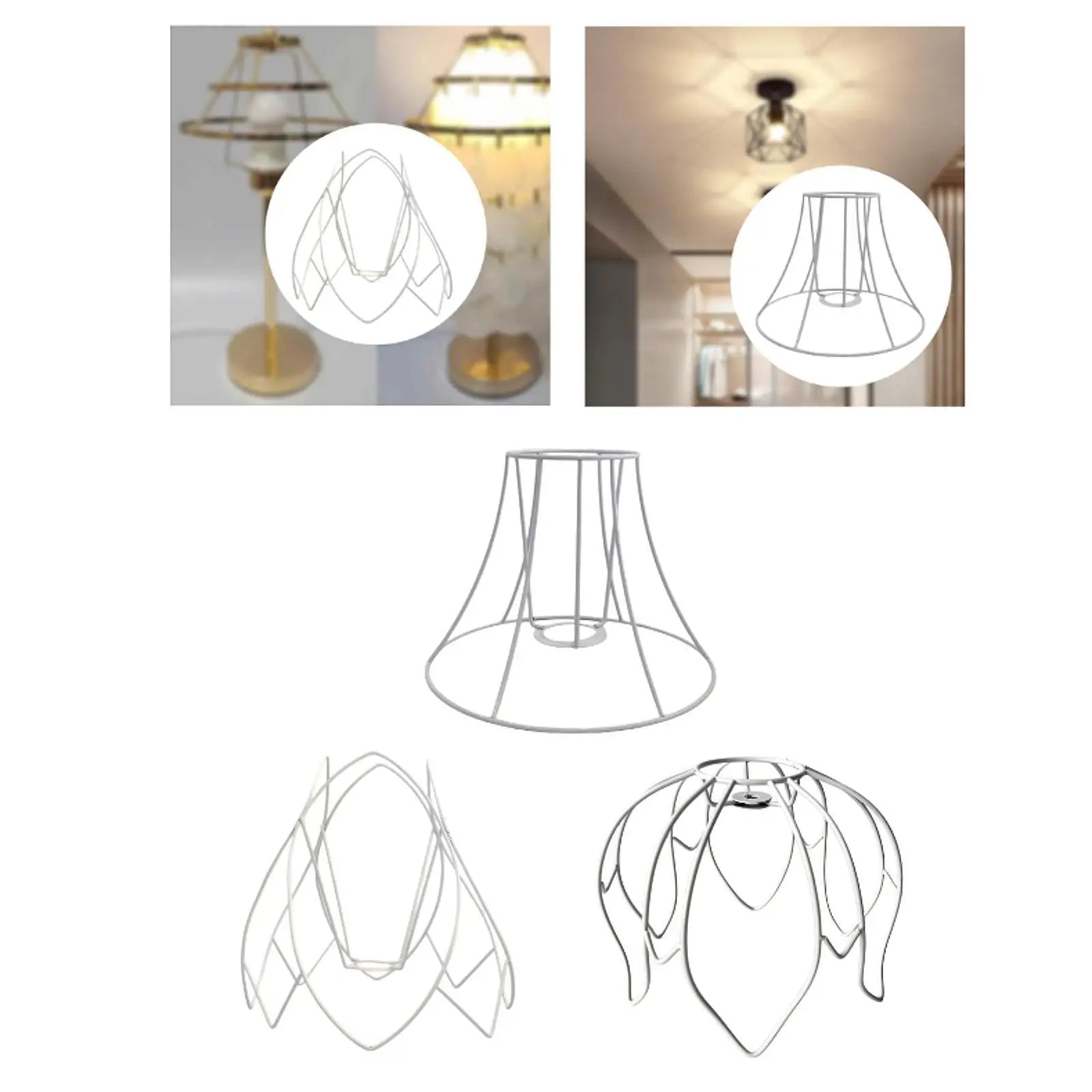Lamp Cover Lamp Shade Frame Decor Easy Intallation Pendant Bracket Wire Lamp Zpaxo