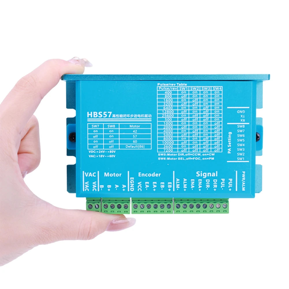 HBS57 Hybrid Servo Motor Driver 0-200kHz Step AC20-80V DC24-70V