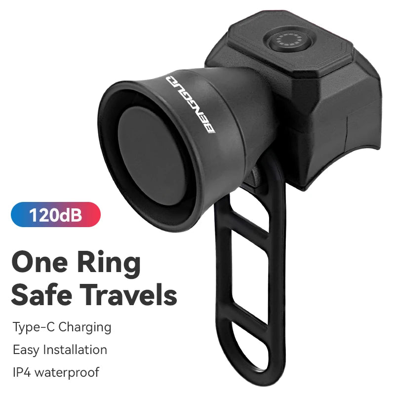 Bike Electric Bell Horn Cycling USB Charging 5 Mode Motorcycle Ring Antitheft Waterproof Alarm Mountain Road Bicycle Accessories Zpaxo