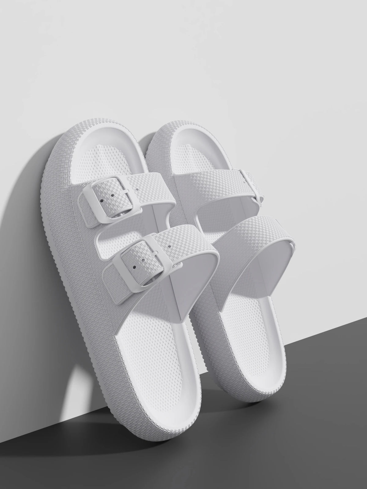2025 Men's Outdoor Fashion Thick Sole Sandals Non-slip Shower Zpaxo WHITE 44-45