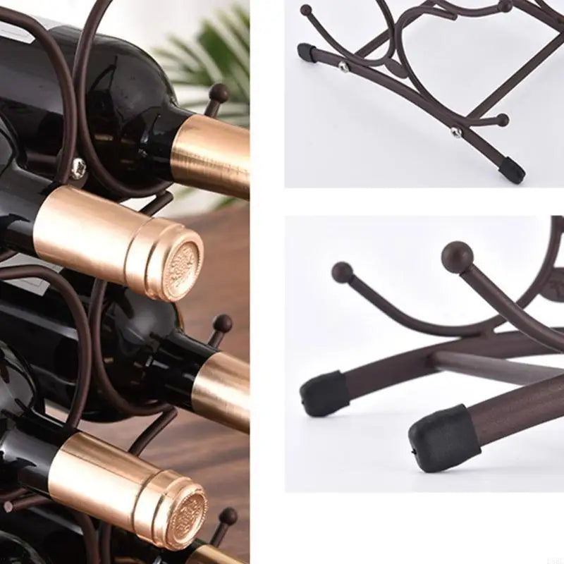 Contemporary Wine Display Shelf Metal Wine Bottle Countertops Rack Organizers Zpaxo