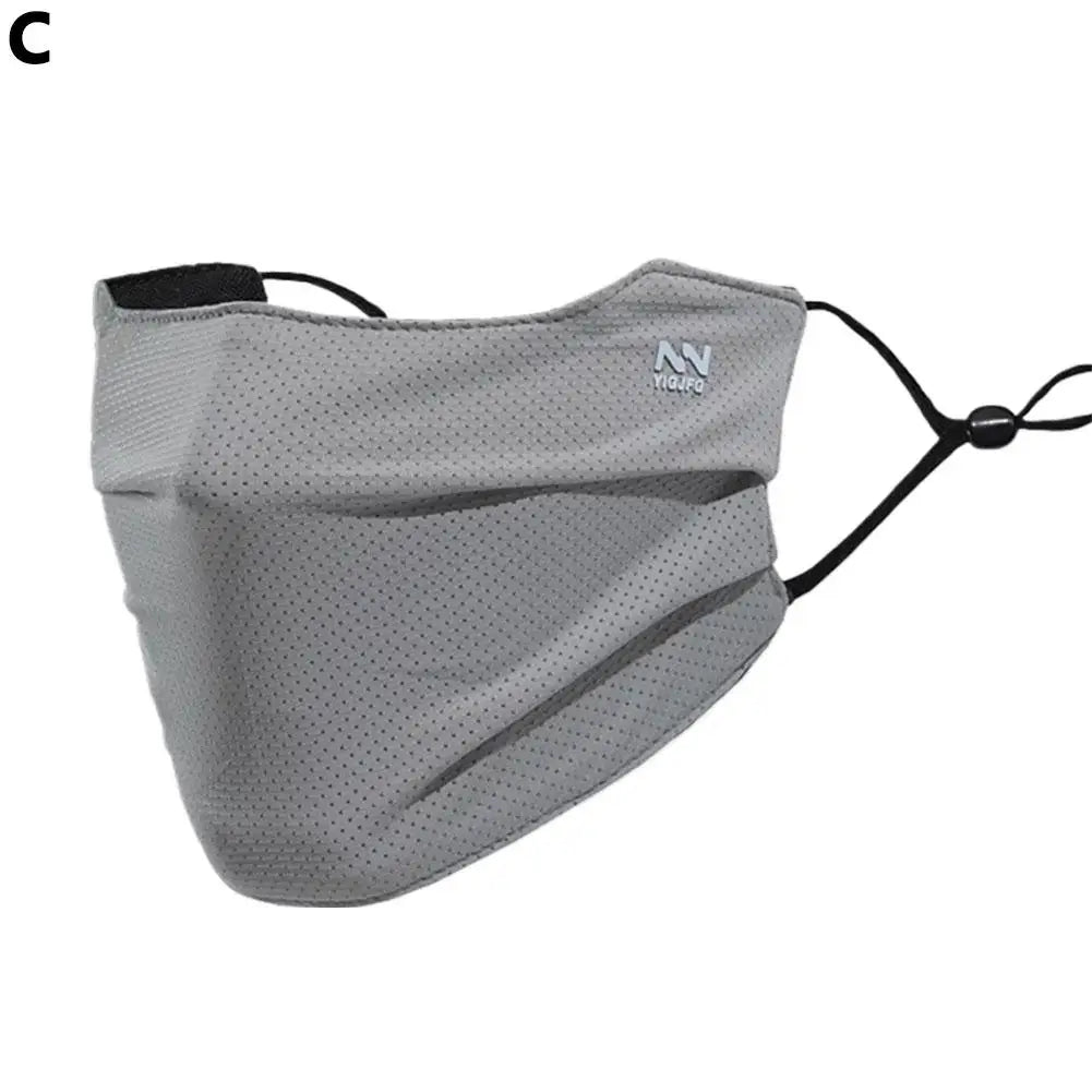 Breathable Ice Silk Face Cover UV Face Shield Washable Reusable Sun Protection Face Mask for Motorcycle Running Riding Exercise Zpaxo C