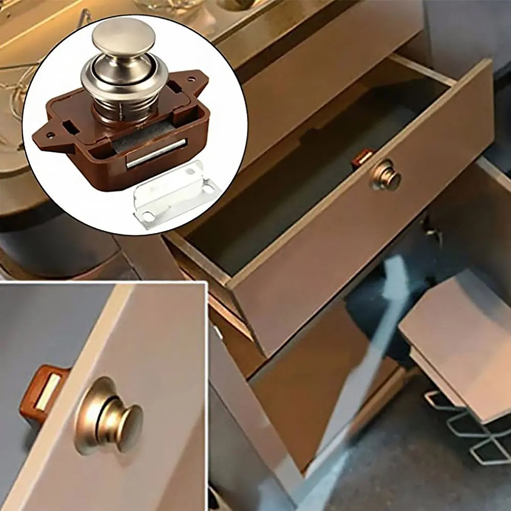 5-15 PCS 20mm Push Lock Campers Accessories set Furniture Hardware Button Locks RV Caravan Boat Drawer Latch Security Hardware Zpaxo