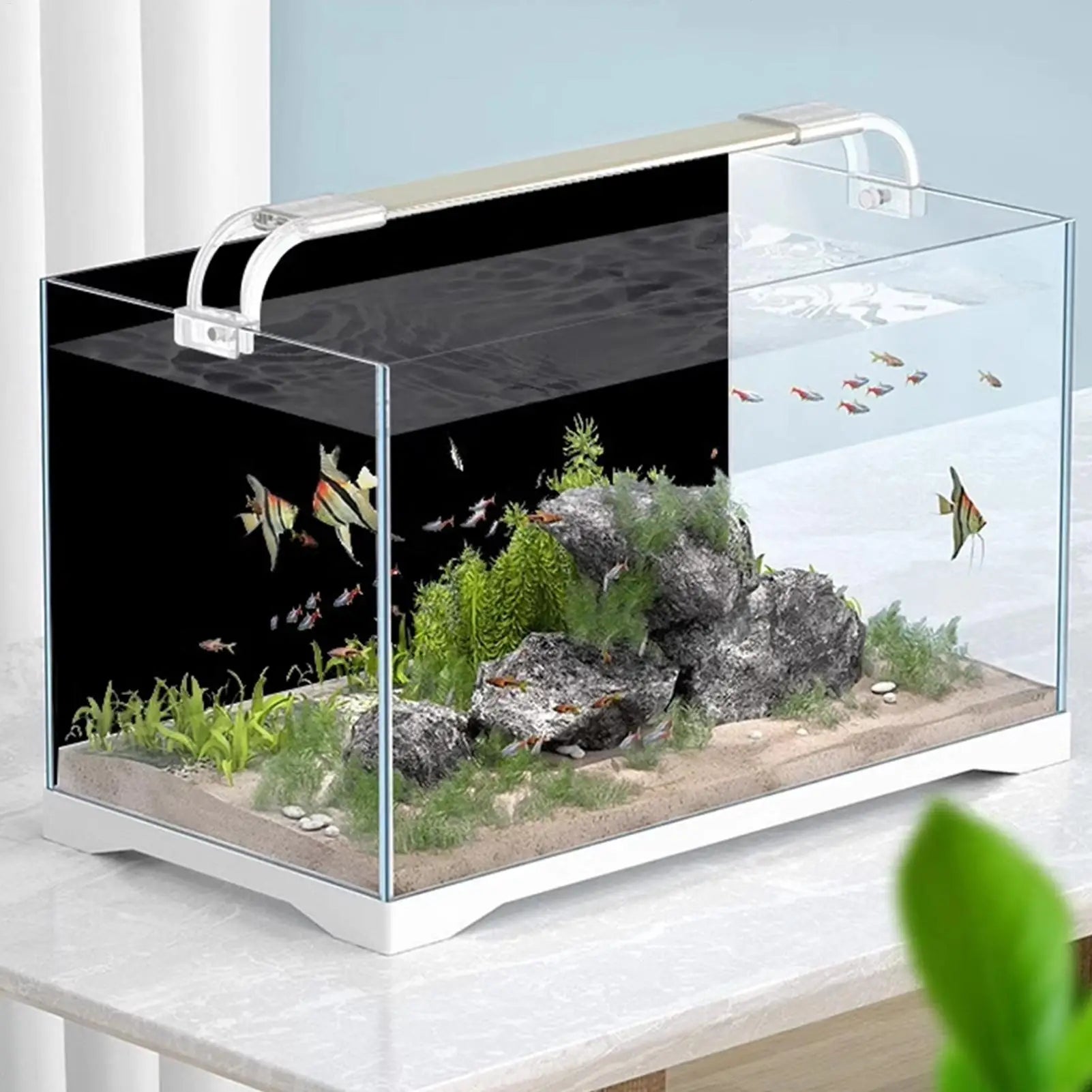 Fish Tank Background Static Cling Black Backdrop Aquarium Poster