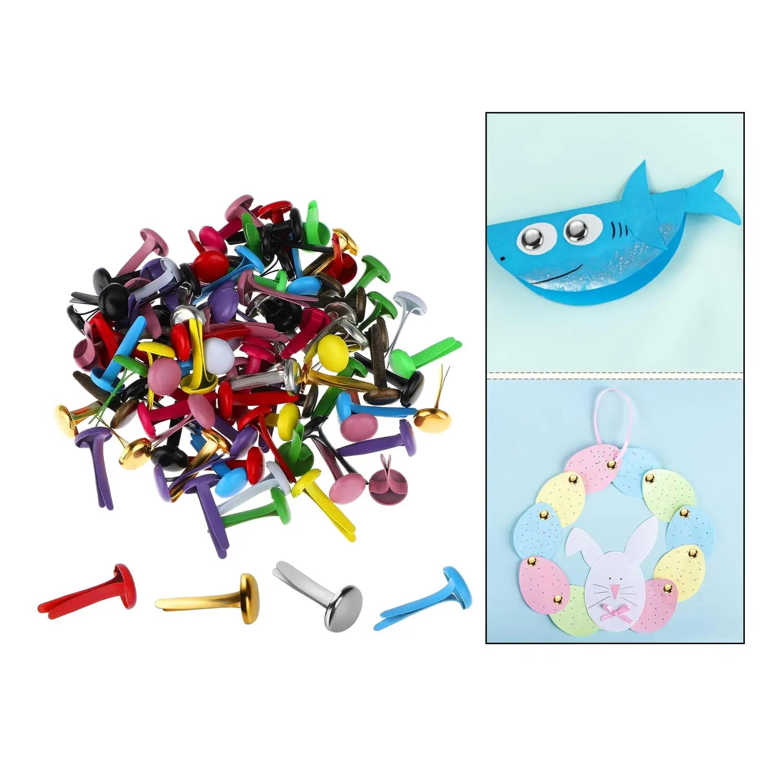 200 Pieces Mini Metal Brads Lightweight Split Pins Paper Fasteners Brads for Office School Scrapbook Arts Crafts DIY Project Zpaxo