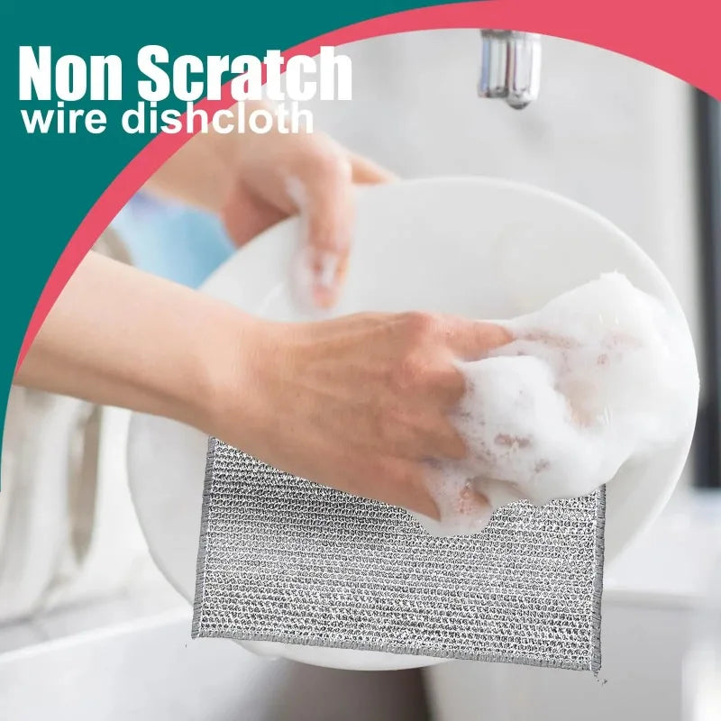 20/5pcs Reusable Wire Dishwashing Rags - Non-Scratch Multi purpose Cleaning Pads for Wet and Dry Dishcloths for Washing Dishes Zpaxo