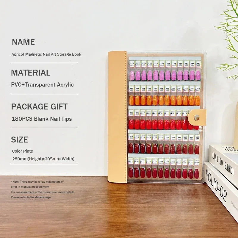 120 180 240Colors Magnetic Nail Art Swatch Book Manicure Test Zpaxo Apricot 180PCS