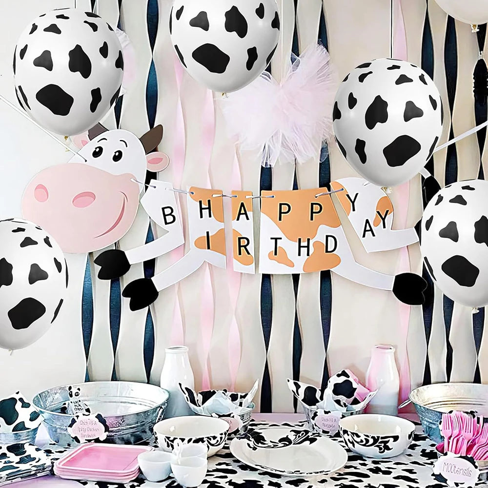 10 20 Milk Cows Print Latex Balloons Kids Birthday Party Decorations