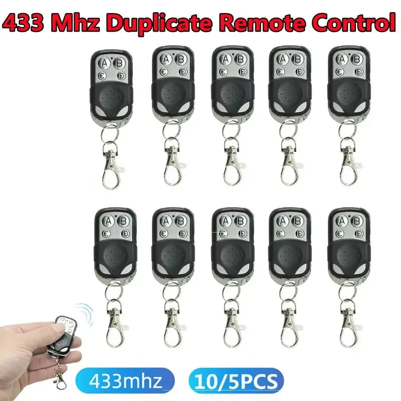 4-Button 433MHz Garage Door Remote Duplicator | 1/5/10 Pack