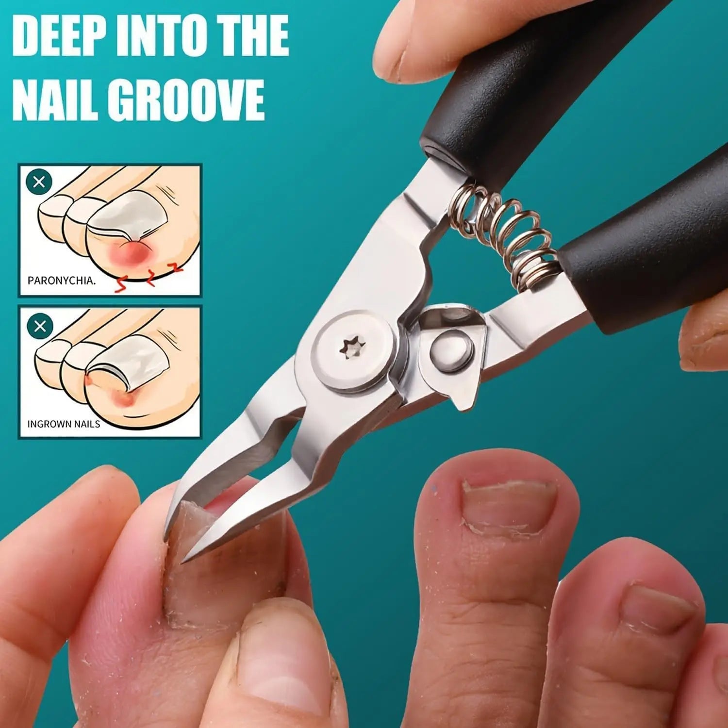 Stainless Steel Toenail Clippers Thick Ingrown Nails Concave Edge