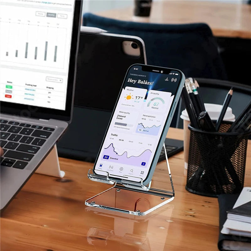 Acrylic Mobile Phone Stand Portable Transparent Smartphone Holder