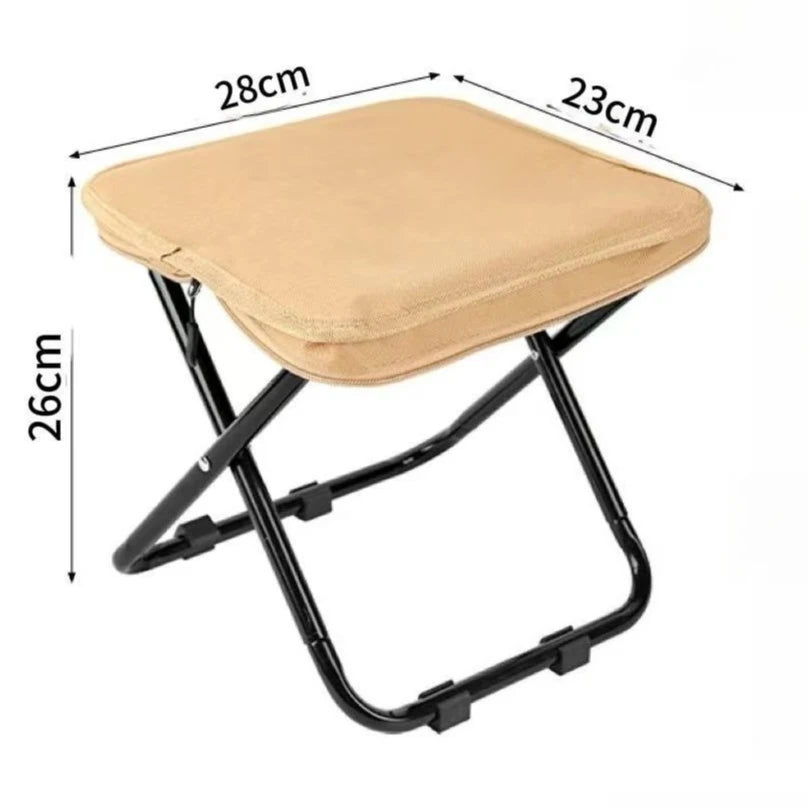 New Outdoor Pencil Case Folding Small Horse Tie Portable Handbag Stool Camping Picnic Stool Ultra Light Stool Train Queue Chair Zpaxo Khaki L