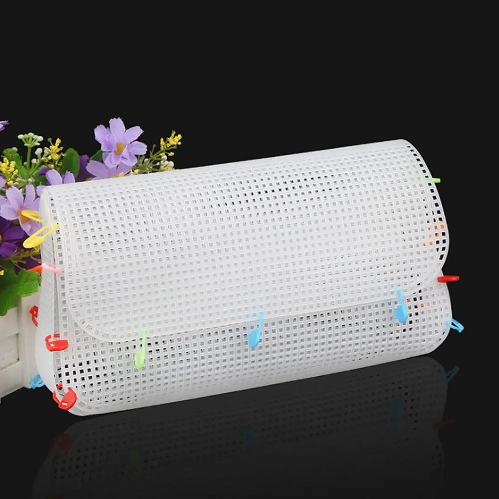 Plastic Weaving Plastic Mesh Cloth For Bag Making DIY Handcraft Bags Weaving Material Latch Hook Bags Made Plastic Grid Hook Zpaxo
