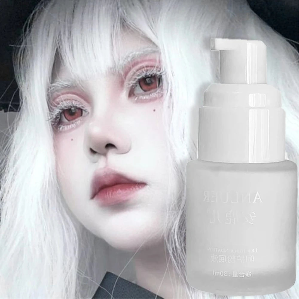 White Matte Face Foundation Full Coverage Long Lasting Waterproof Liquid Foundation Cosplay Stage Face Painting Flawless Makeup Zpaxo 1Pcs 30ml White