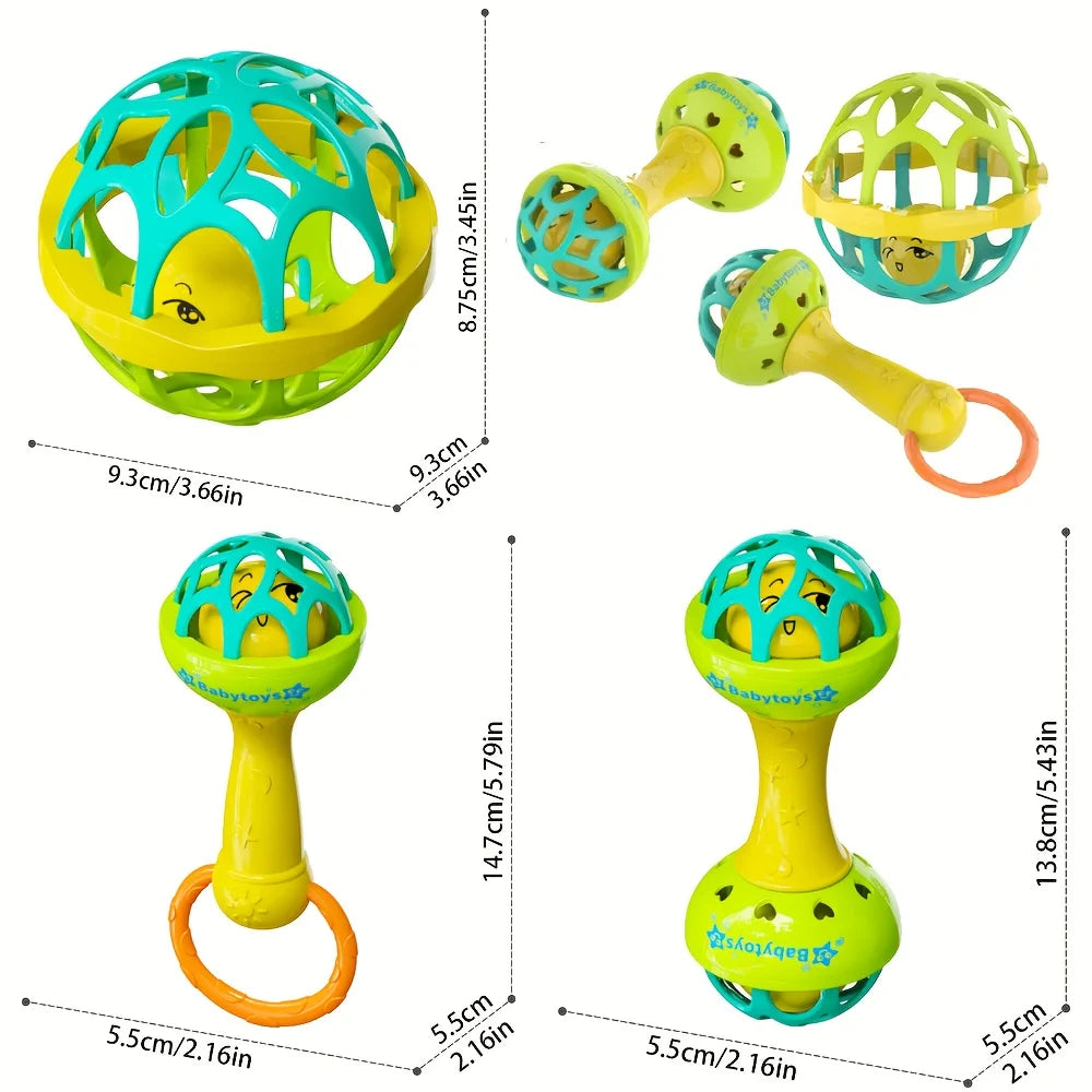Colorful Hand-cranked Bell Ball Toy Infants Young Children Safe ABS