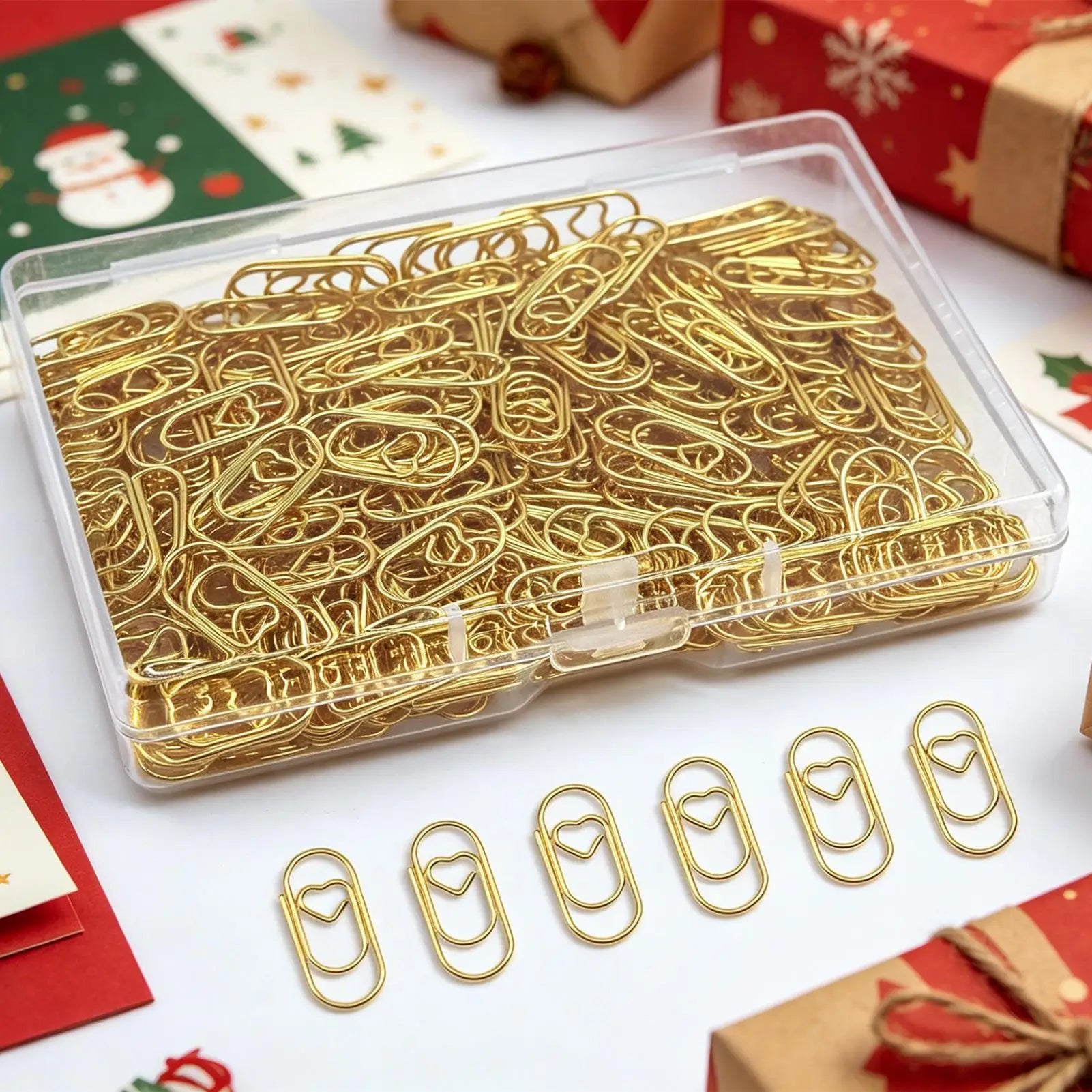 100-Pack Gold Heart Paper Clips – Stainless Steel Binder Clips Decorative Paper Clips Zpaxo