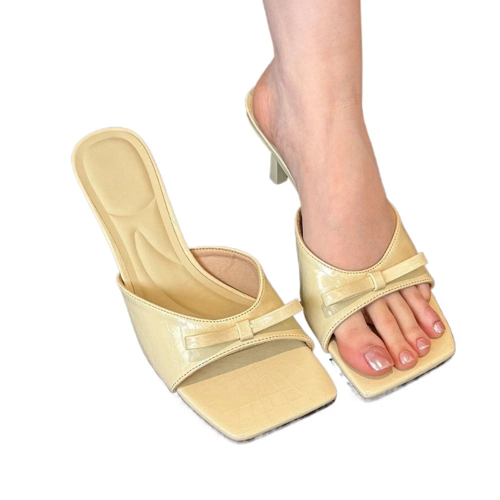 Fashion Versatile Womens Sandals Comfort Lightweight Womens High Heels New Simple Fashion Women Shoes French Retro Women Slipper Zpaxo