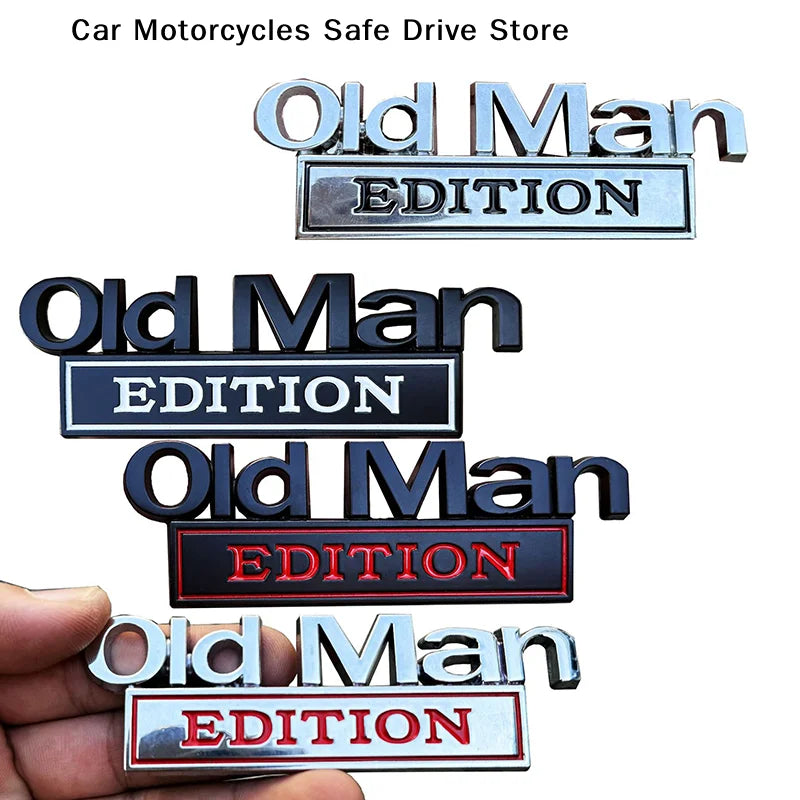 Car 3D Metal Chrome Sticker Adhesive Emblem OLD MAN EDITION Badge