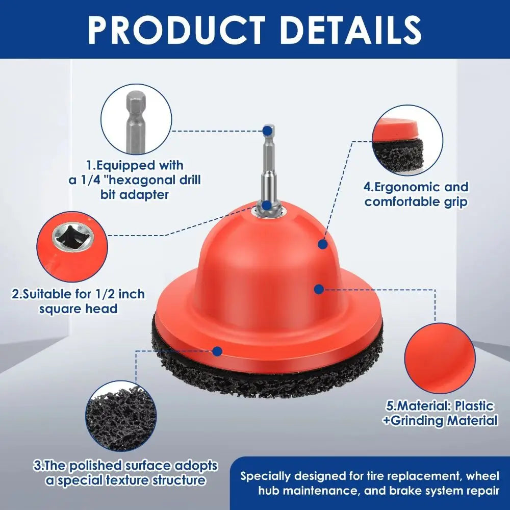 Wheel Hub Brush Grinder Cleaning Rotor Effective Grinding Discs Sturdy Zpaxo