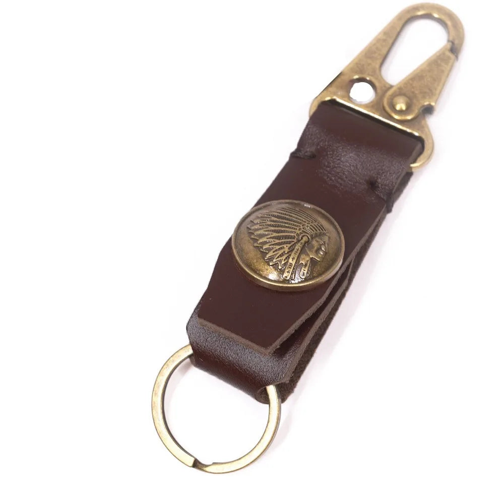 Leather Pendant Handmade Keychain Cowhide Vintage Retro Key Holder Zpaxo Style 3