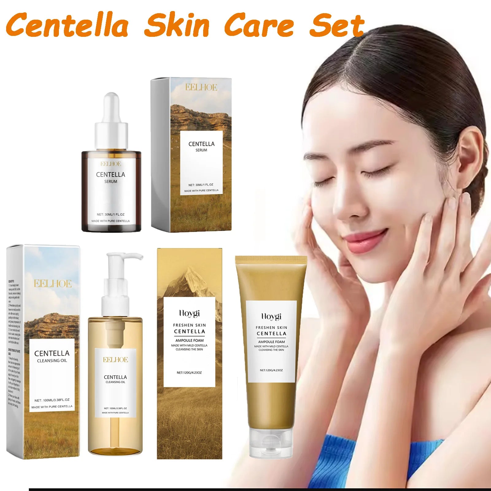 Centella Skin Care Set – Serum, Face Wash & Cleansing Oil Skin Care Set Zpaxo