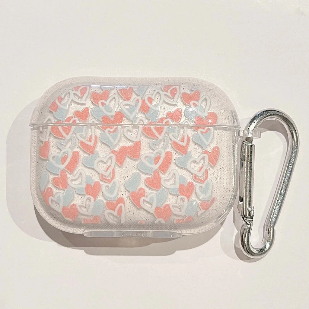 Glitter Shiny Cartoon Soft Silicone Cover Airpods 1 2 3 4 Keychain