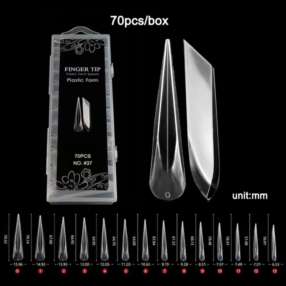 Poly Nail Gel Extension Molds Reusable Curved Stiletto Advanced Shape Zpaxo 3