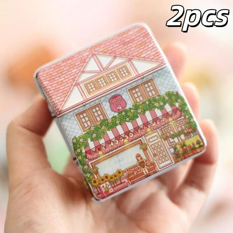 Metal Storage Box Mini Vintage Organizer House-shaped Can Candy Zpaxo A3