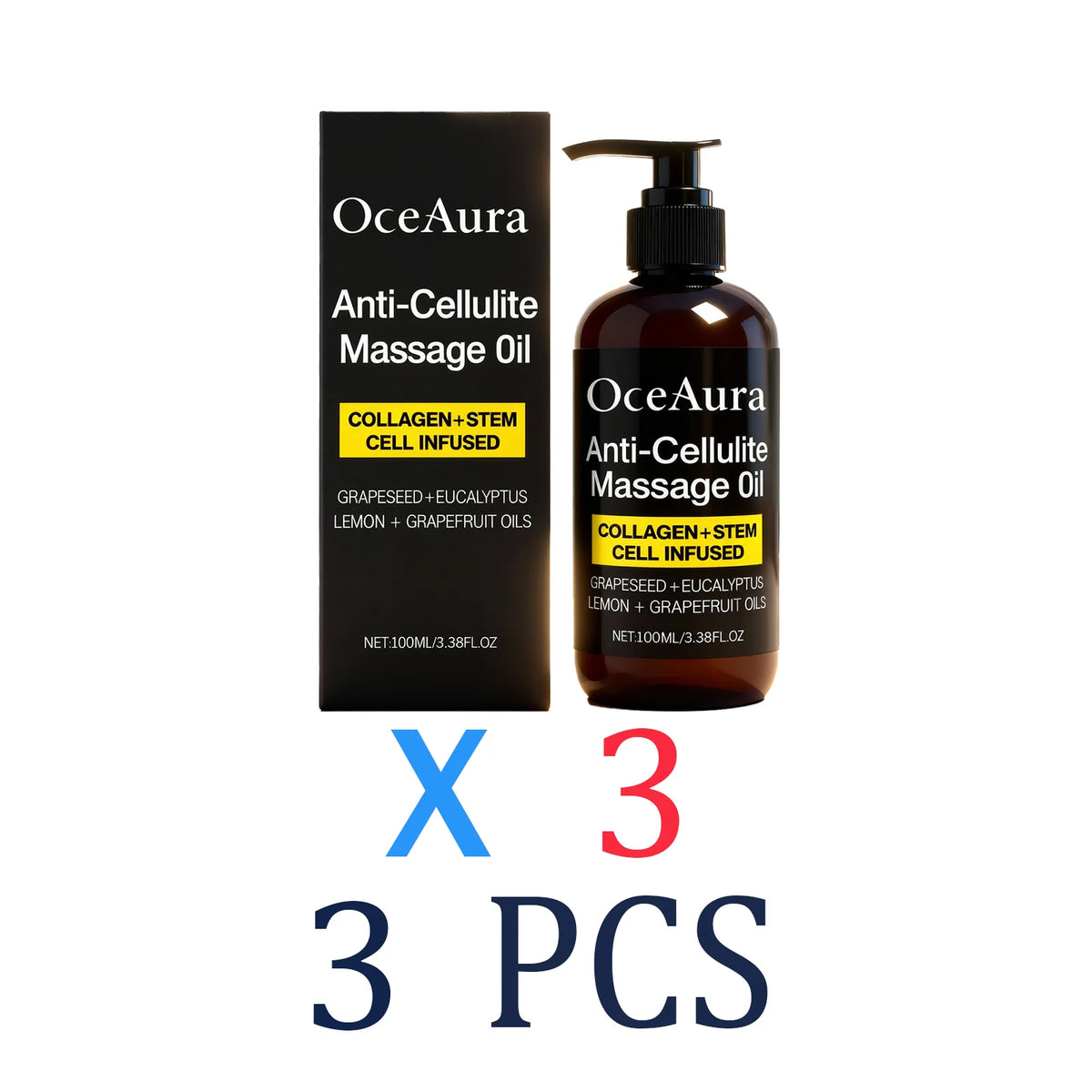 Cellulite Body Oil Skin Smoothing Oil Moisturizing Dry Skin Improve Skin Texture Anti Aging Body Care Oil with Citrus Oils Zpaxo 3 Pcs