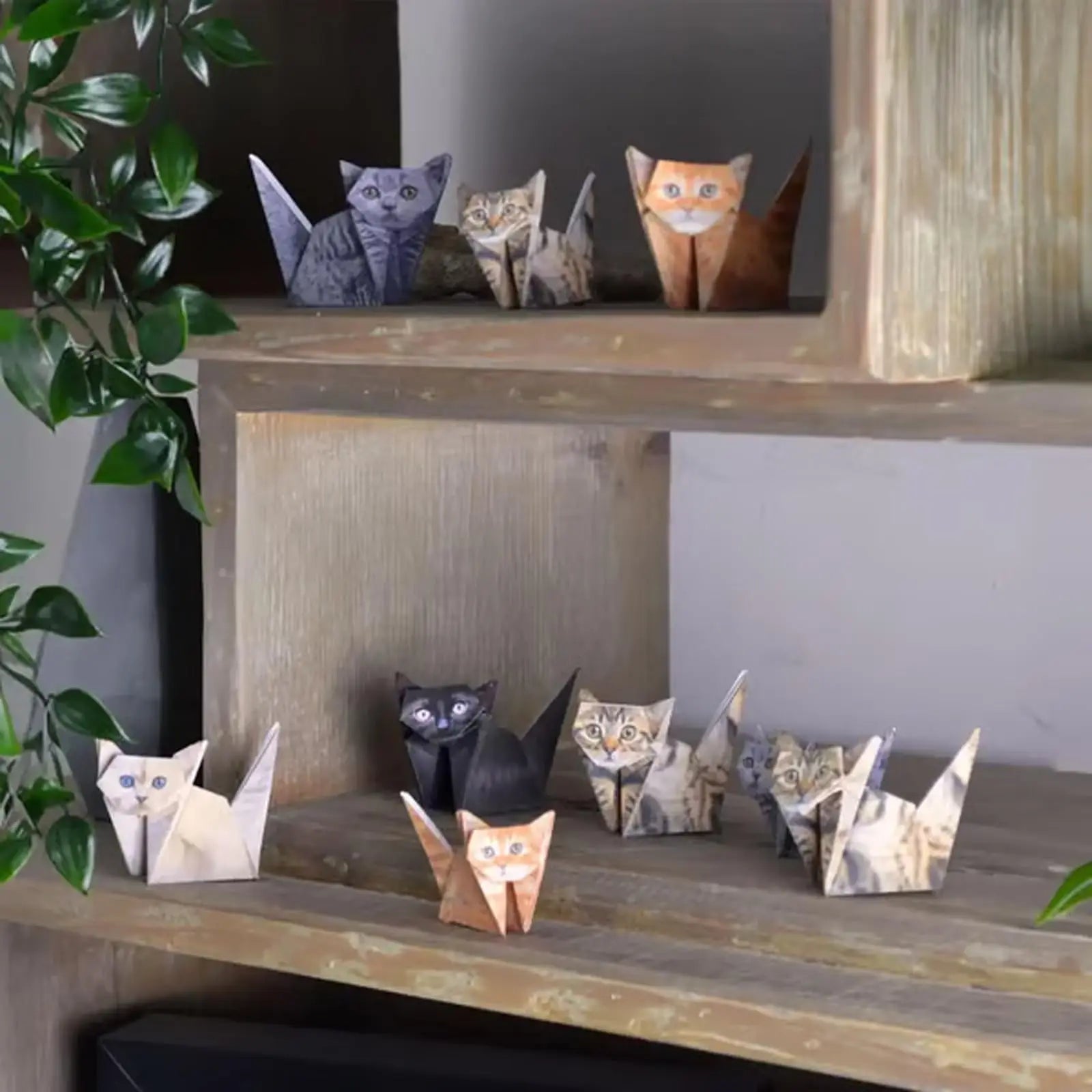 Creative DIY Paper Cats 50 Sheets DIY Origami Paper Handmade DIY Paper Cat Dog Dinosaur Fun Art Craft Folding Animal Folding Set Zpaxo