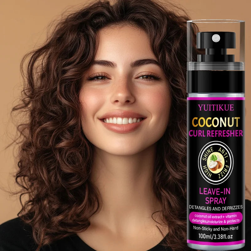 YUITIKUE Coconut Curl Refresher Spray | Leave-In Detangler Curl Refresher Spray Zpaxo