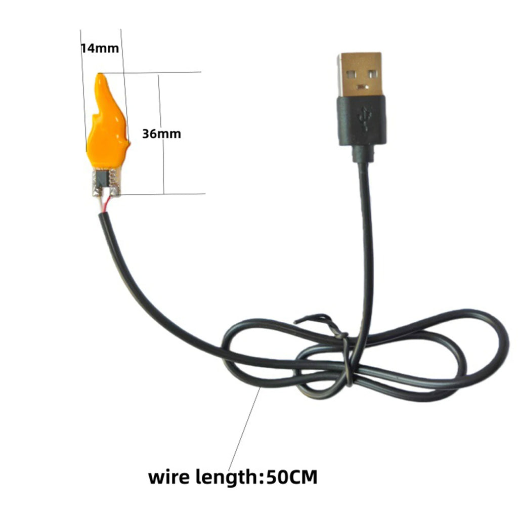 1- DIY Flame Tip Lights Bulb USB 5V Candelabra Night Light Bulbs Plug