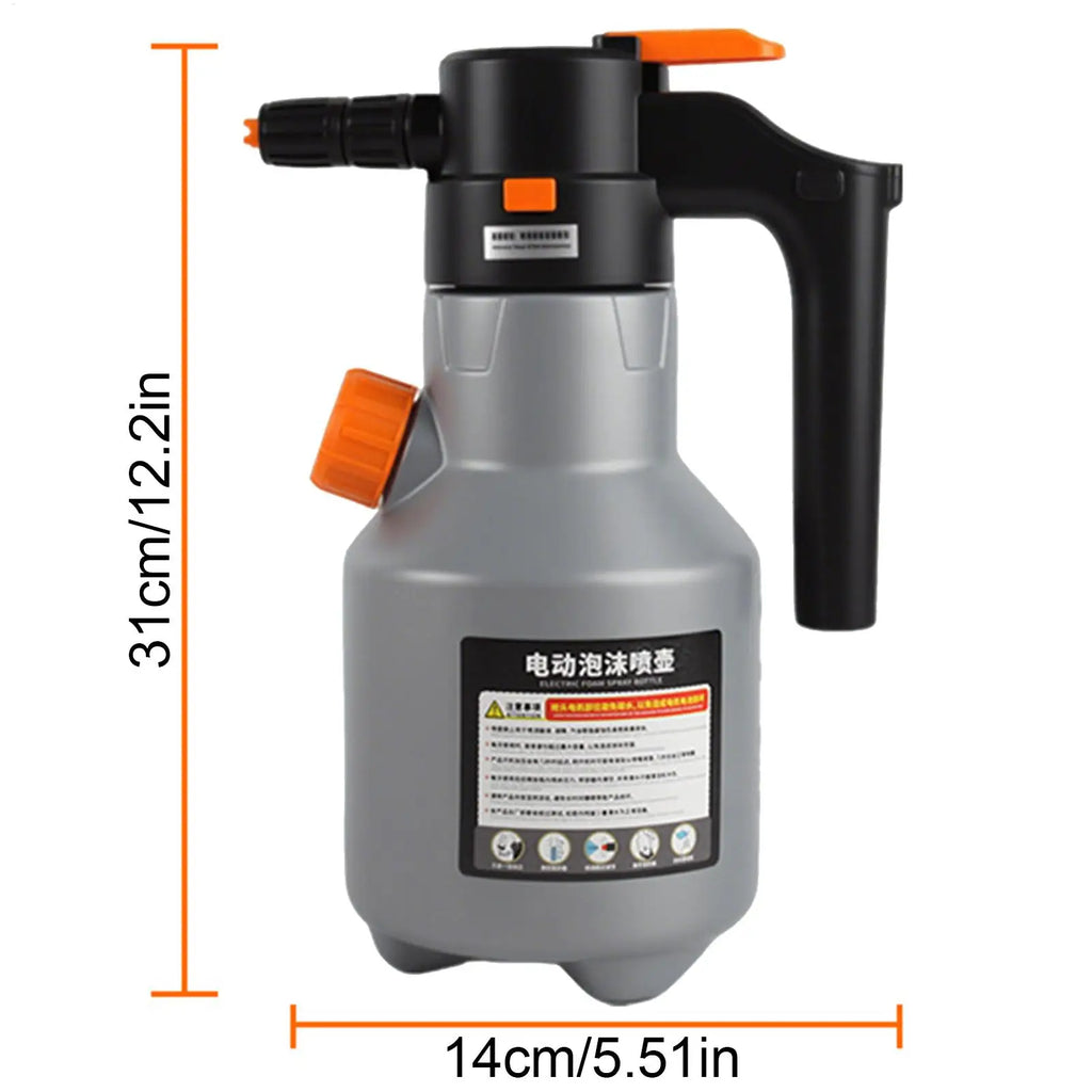Battery Foam Sprayer 2L Portable Rechargeable With Measuring Cup Electric Car Foam Sprayer Bottle For Auto Vehicle Home Kitchens Zpaxo