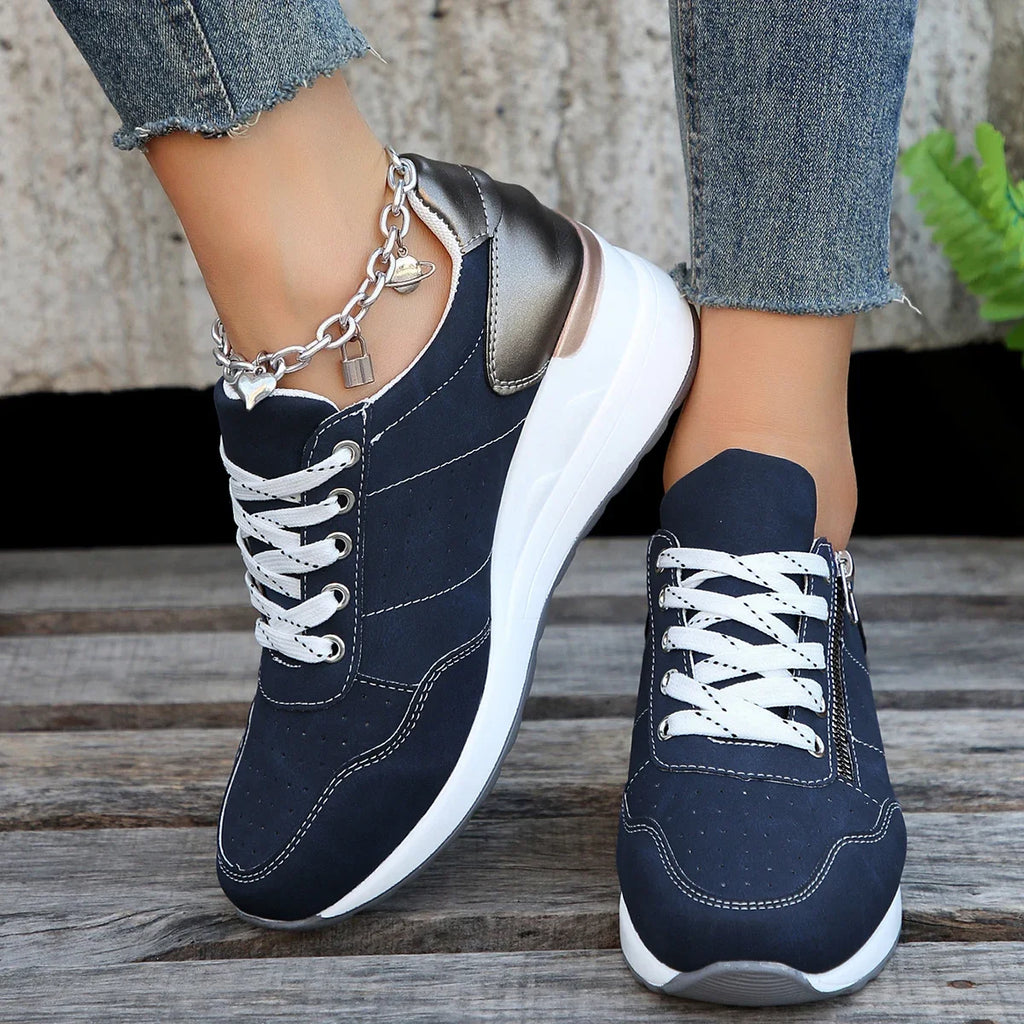 2025 Spring Autumn Shoes Woman Trend Wedge Platform Casual Women Lace Zpaxo