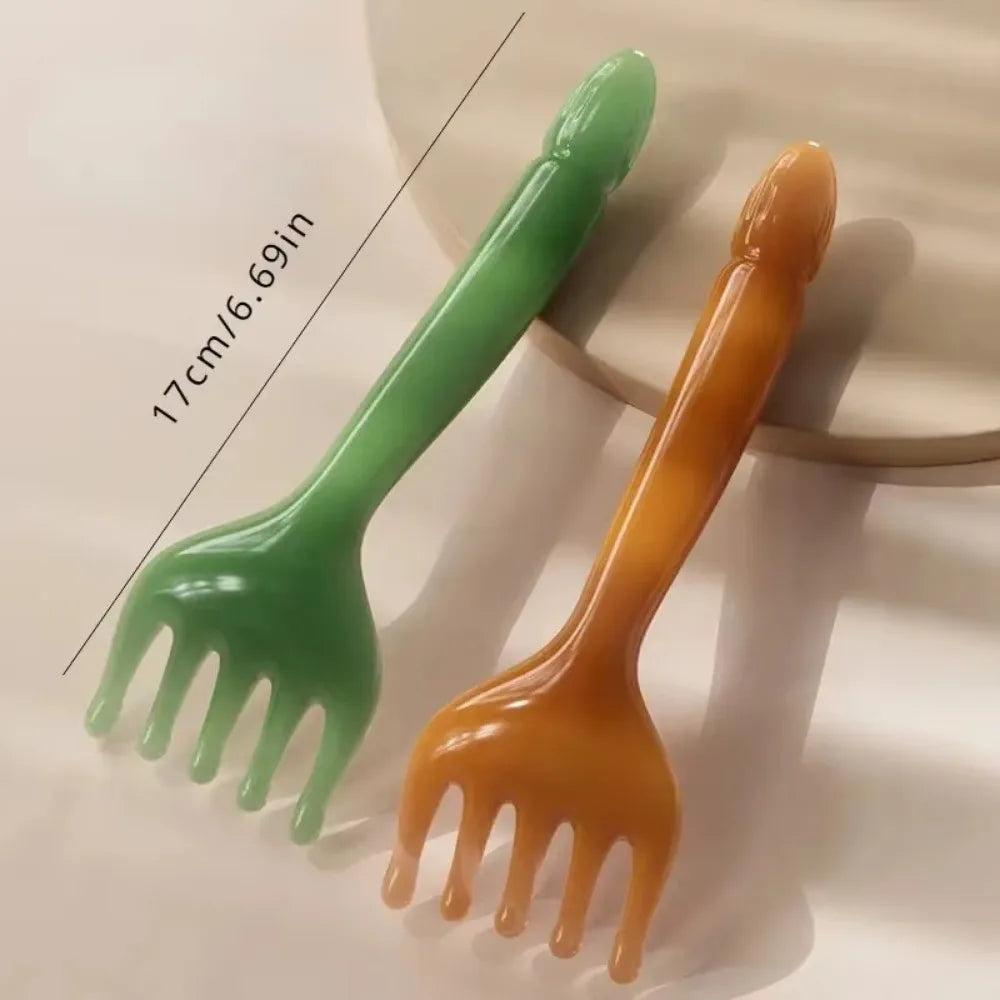 New Resin Head Massager Five-claw Head Scraping Stick Scraping Claw Massage Lymphatic Massage Tools Zpaxo