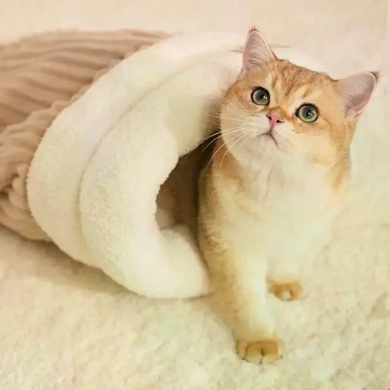 Closed Cat Cave Bed – Warm Thickened Sleeping Bag for Cats Cat Cave Bed Zpaxo