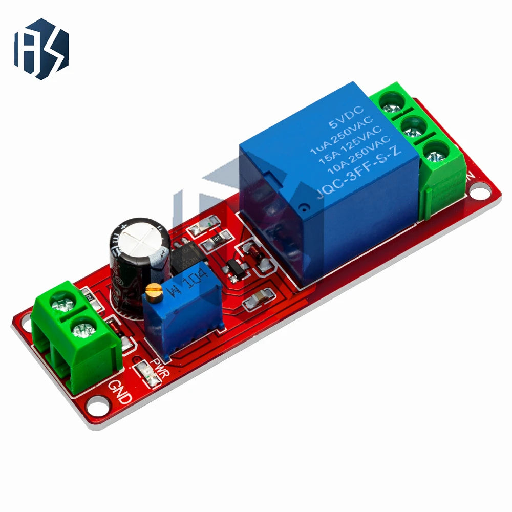NE555 Timer Delay Relay Module - Adjustable 0~10S Time Delay, DC 5V/12V Compatible, Precision Timing Control relay shield 0~10S Zpaxo
