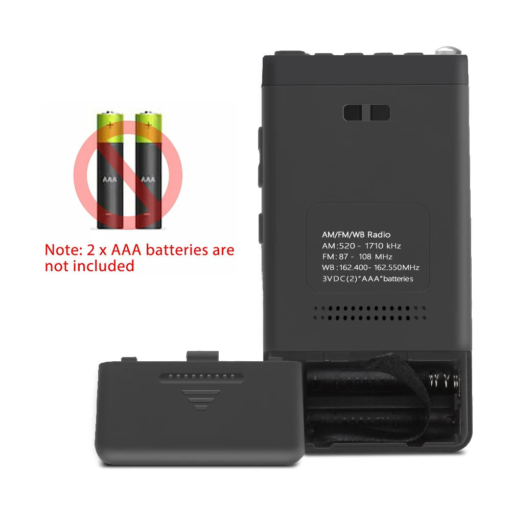 Portable Weather Radio FM AM NOAA Emergency Pocket Warning Alarm