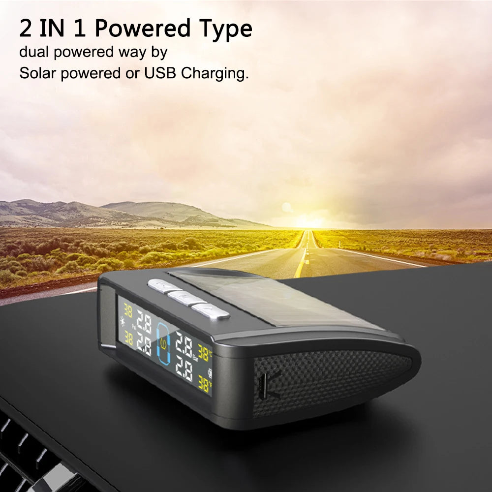 Tire Pressure Monitoring System Auto Security Alarm Systems Solar USB