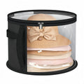 Hat Storage Box Non-woven Clear Bucket Foldable Travel Zipper Clothes