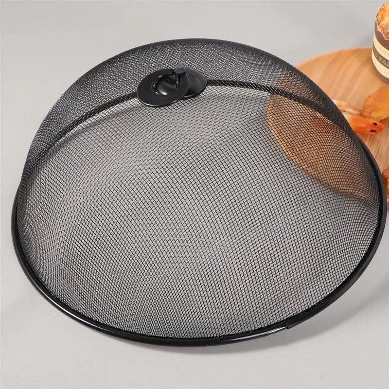 Stainless Steel Round Food Cover Handle Dining Table Anti Fly Dust