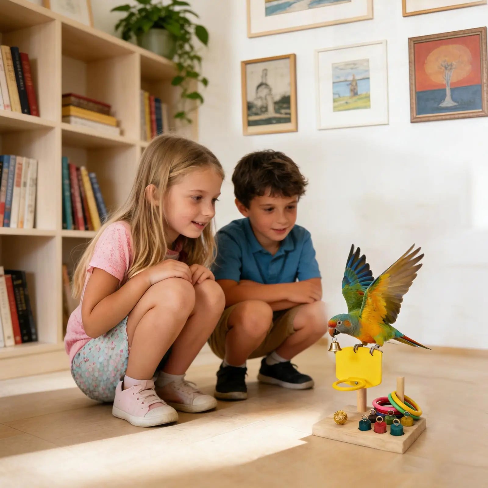 Bird Training Toys Brain Development Parakeets Play Gym Parrot