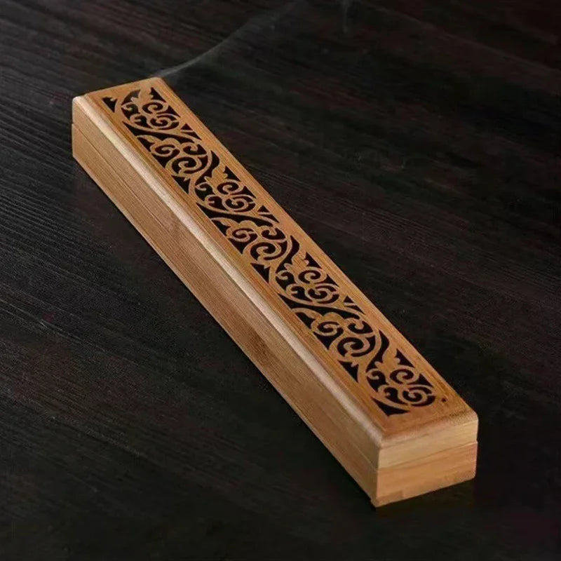 For Incense Storage And Burning Natural Bamboo Incense Burner With Laying Plate - Aromatherapy Wooden Box 1pc Zpaxo