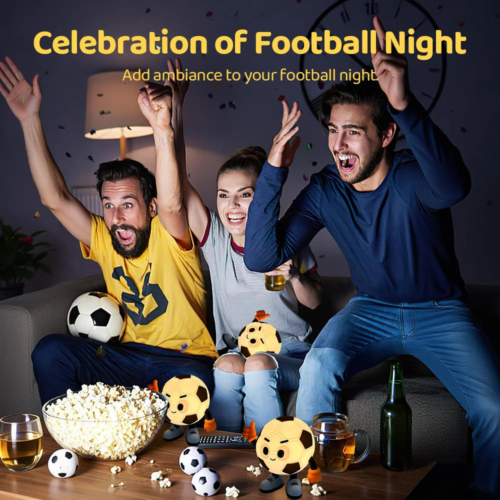 RGB Silicone Soccer Night Light Rechargeable Night Lights With 7 Colors Timer Function Dimmable LED Light For Room Decor Zpaxo