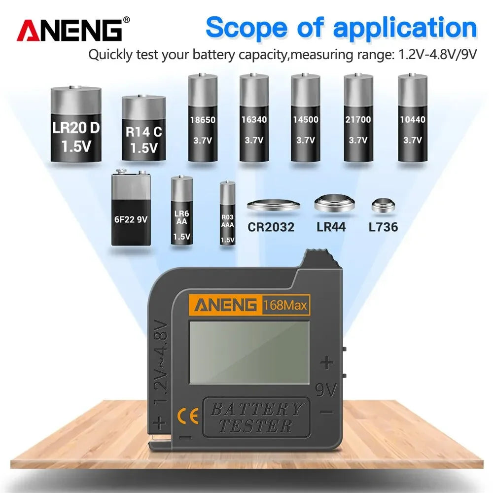 ANENG 168Max Test Checkered Load Analyzer Digital Lithium Battery