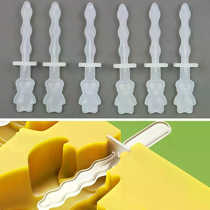 Reusable Ice Cream Sticks Silicone Sticks Creamsicle Cakesicle Cake Candy Sticks Ice Lollies Ice Ball Molds 6Pcs Zpaxo